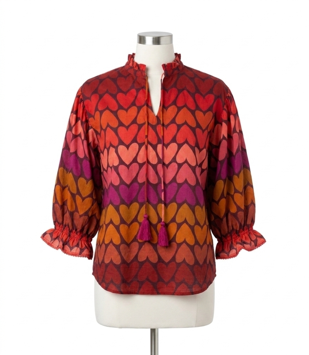 NEW IVY JANE ombre heart top in multi